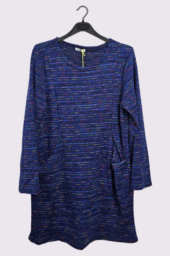 Muti Stripe Pattern Pockets Tunic Top