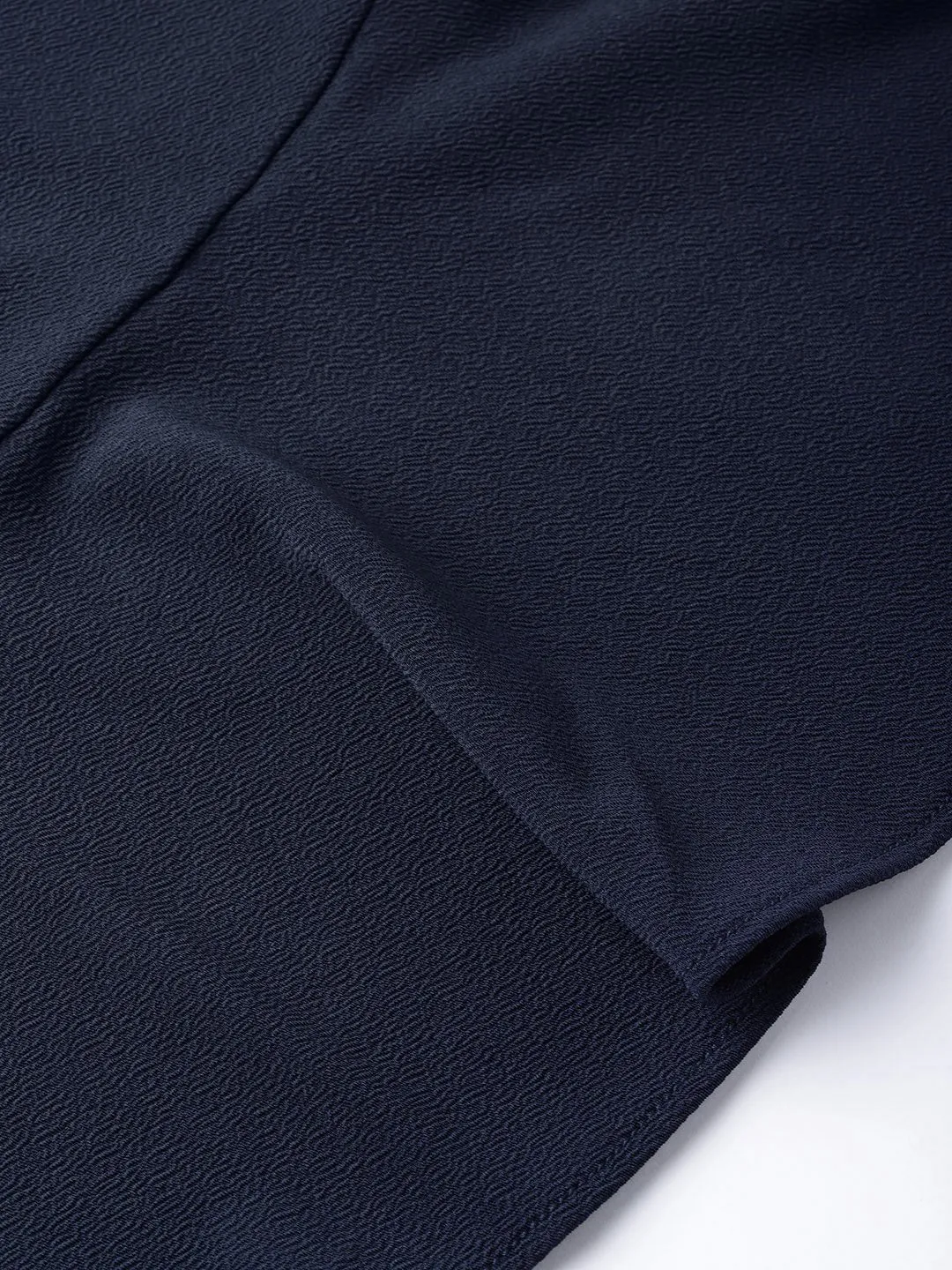 Navy Bardot Peplum Top