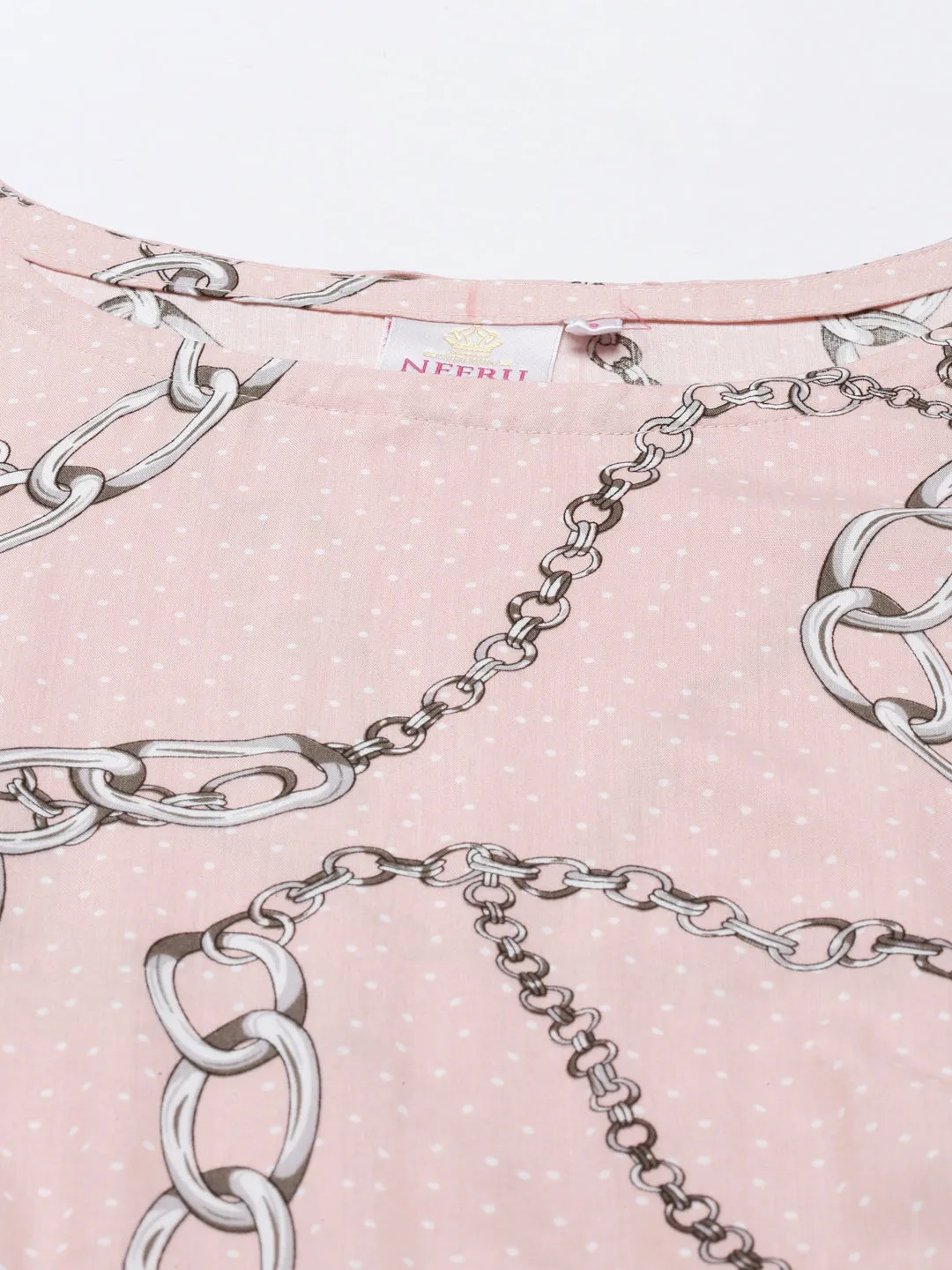 Neeru's Peach Color Rayon Fabric Tunic