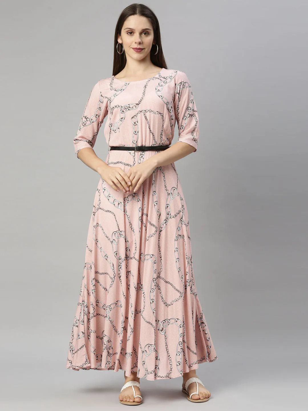 Neeru's Peach Color Rayon Fabric Tunic