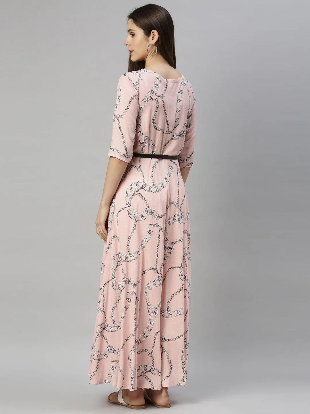 Neeru's Peach Color Rayon Fabric Tunic