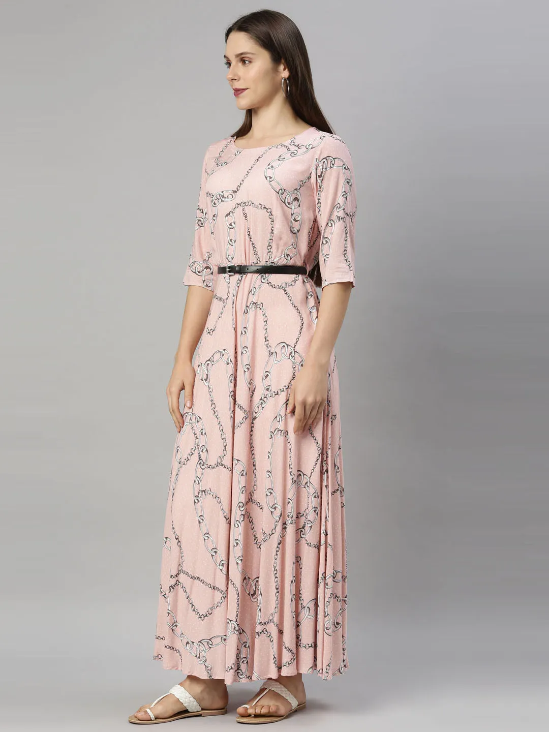 Neeru's Peach Color Rayon Fabric Tunic