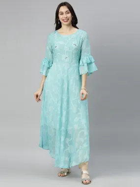 Neeru's Rama Colour Chiffon Fabric Tunic "52"