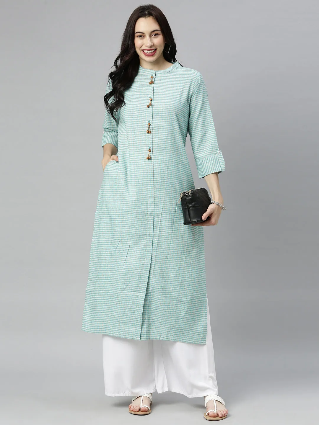 Neeru's Sea Green Colour Cotton Fabric Tunic "48"
