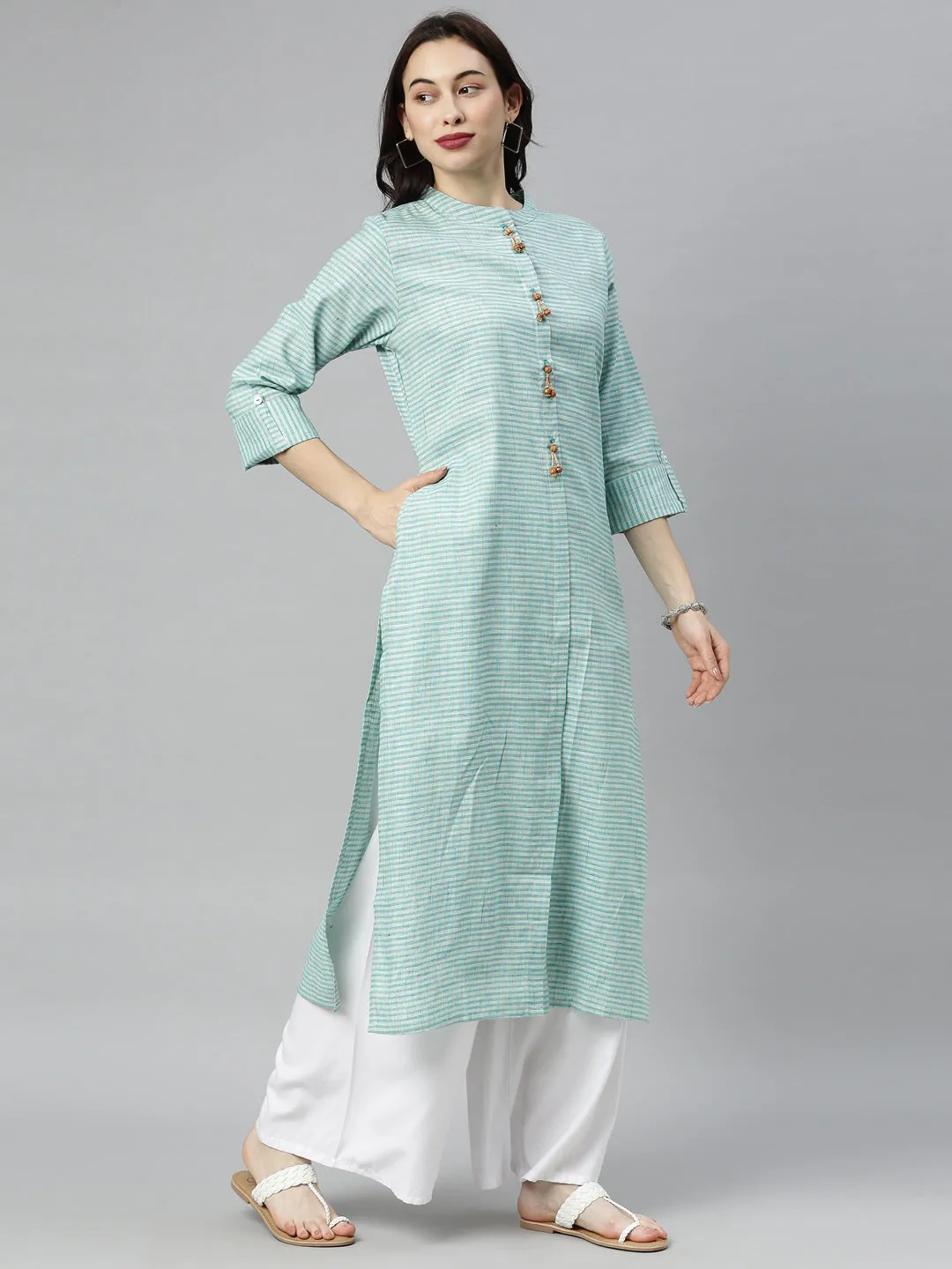 Neeru's Sea Green Colour Cotton Fabric Tunic "48"