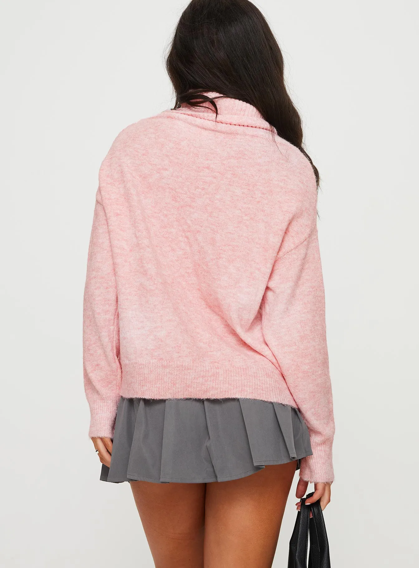 Olivet Turtle Neck Sweater Pink Marle
