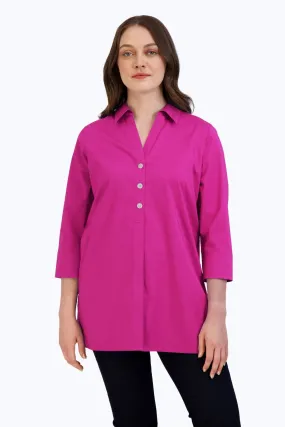 Pamela No Iron 3/4 Sleeve Tunic, Azalea