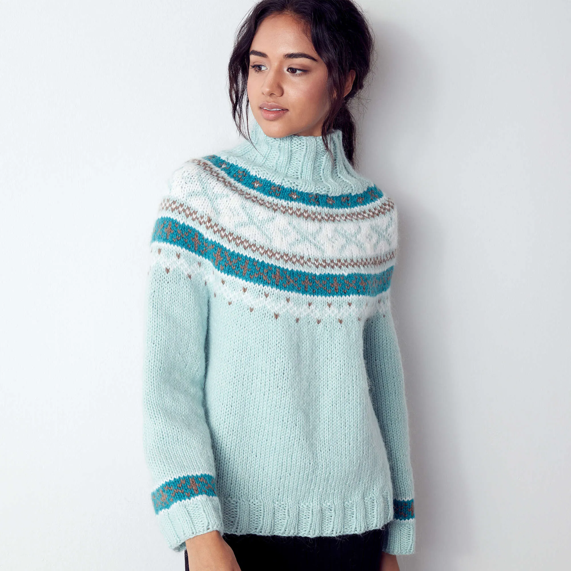 Patons Park Place Knit Yoke Pullover