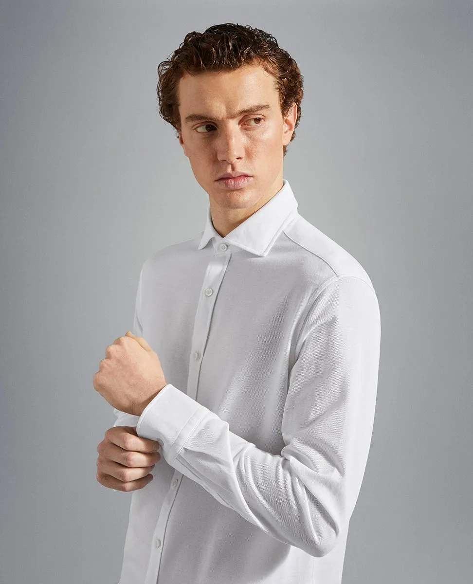 PAUL&SHARK Jersey Pique Knit Shirt WHITE