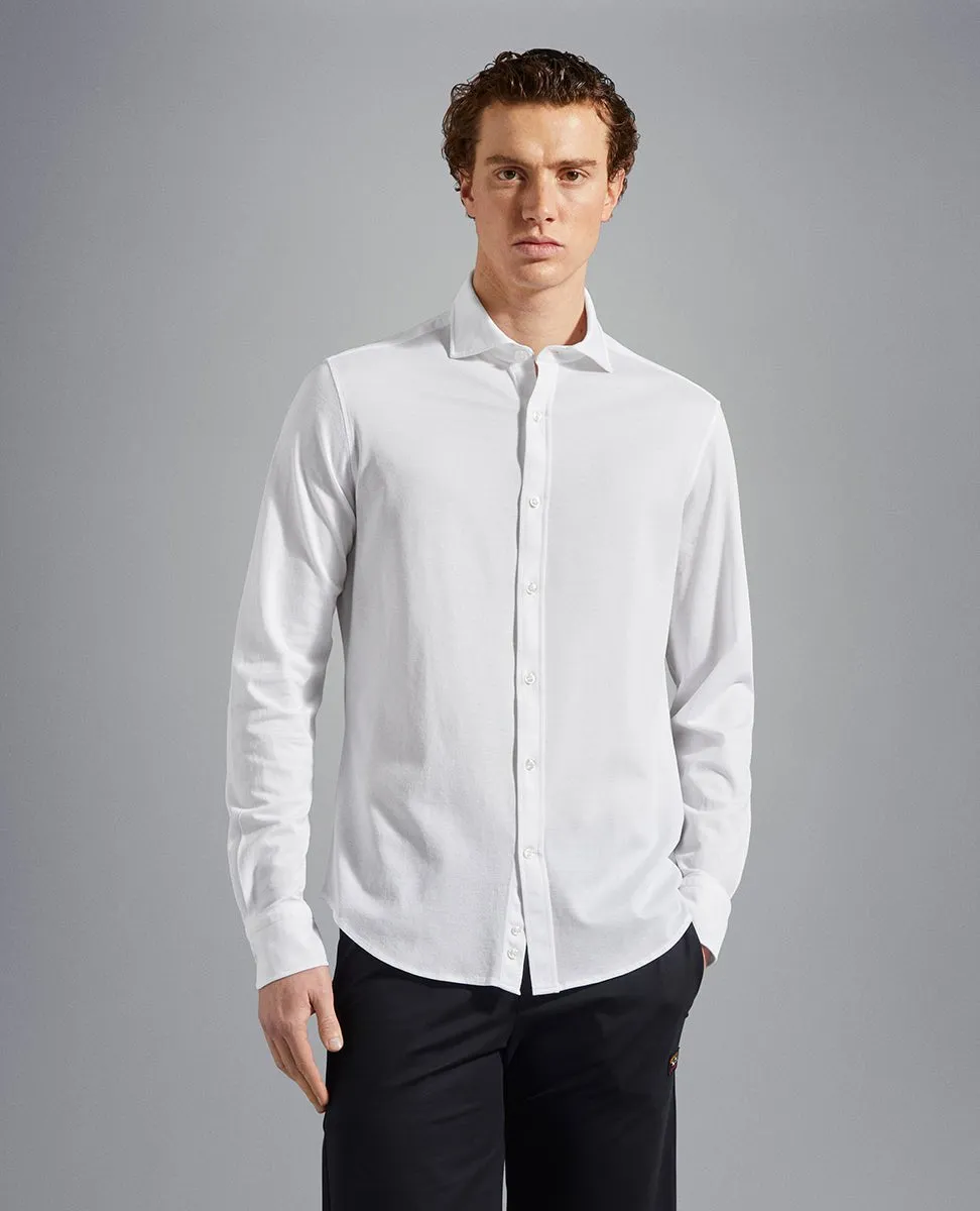 PAUL&SHARK Jersey Pique Knit Shirt WHITE