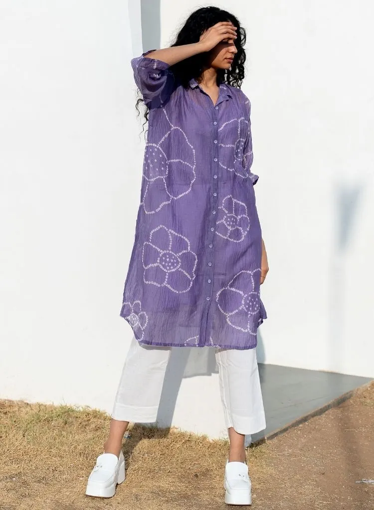 Periwinkle Bandhej Tunic Set