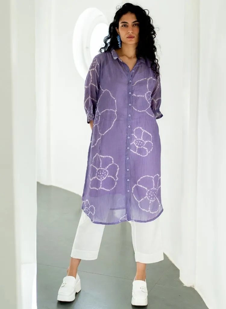 Periwinkle Bandhej Tunic Set