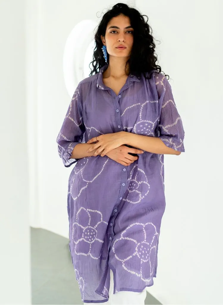 Periwinkle Bandhej Tunic Set