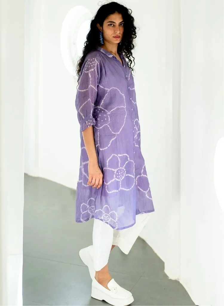 Periwinkle Bandhej Tunic Set