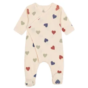 Petit Bateau Baby Beige Heart Pyjama