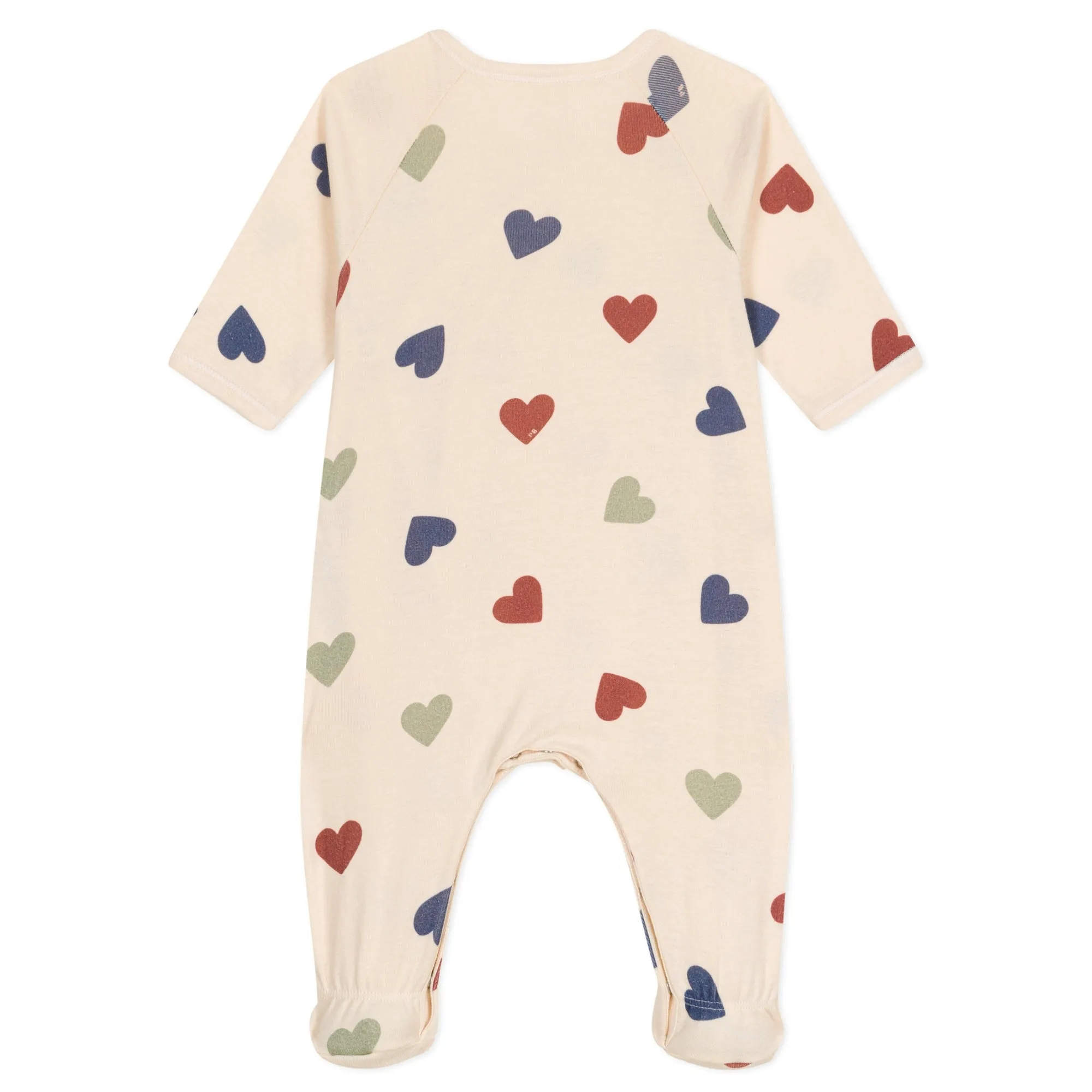 Petit Bateau Baby Beige Heart Pyjama