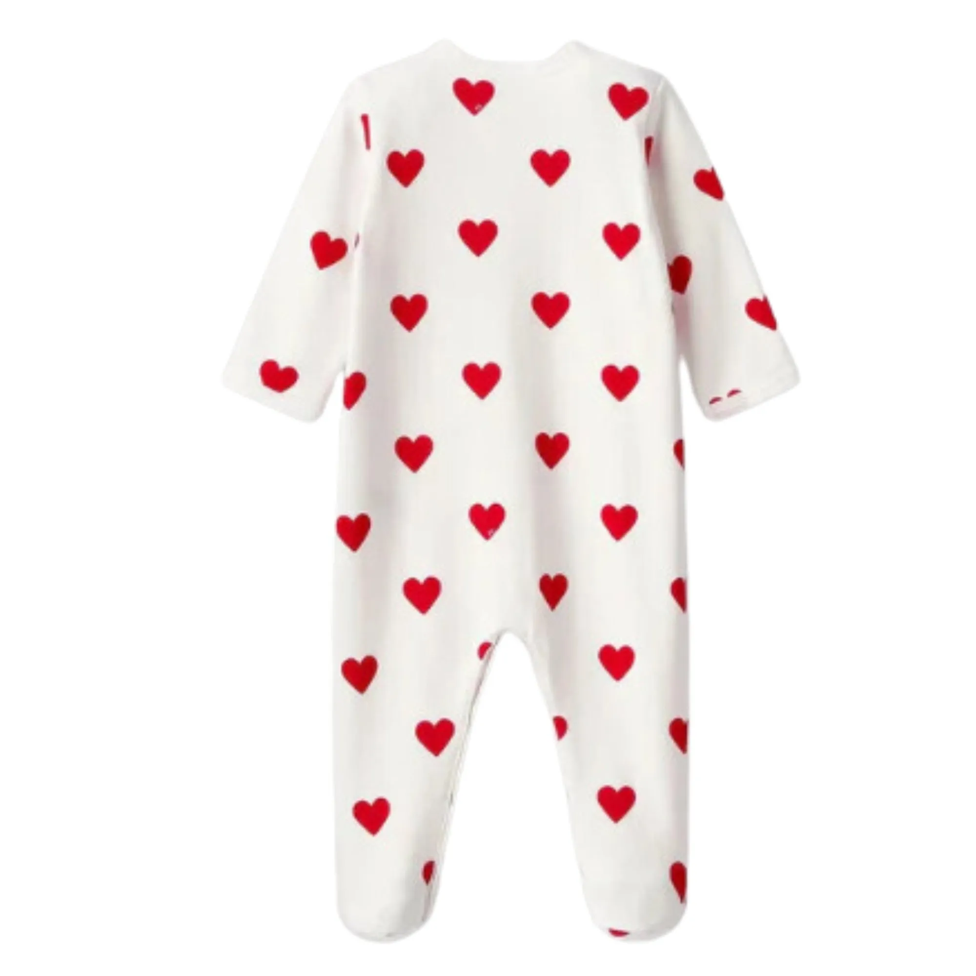 Petit Bateau Baby Girls White Hearts Pyjama