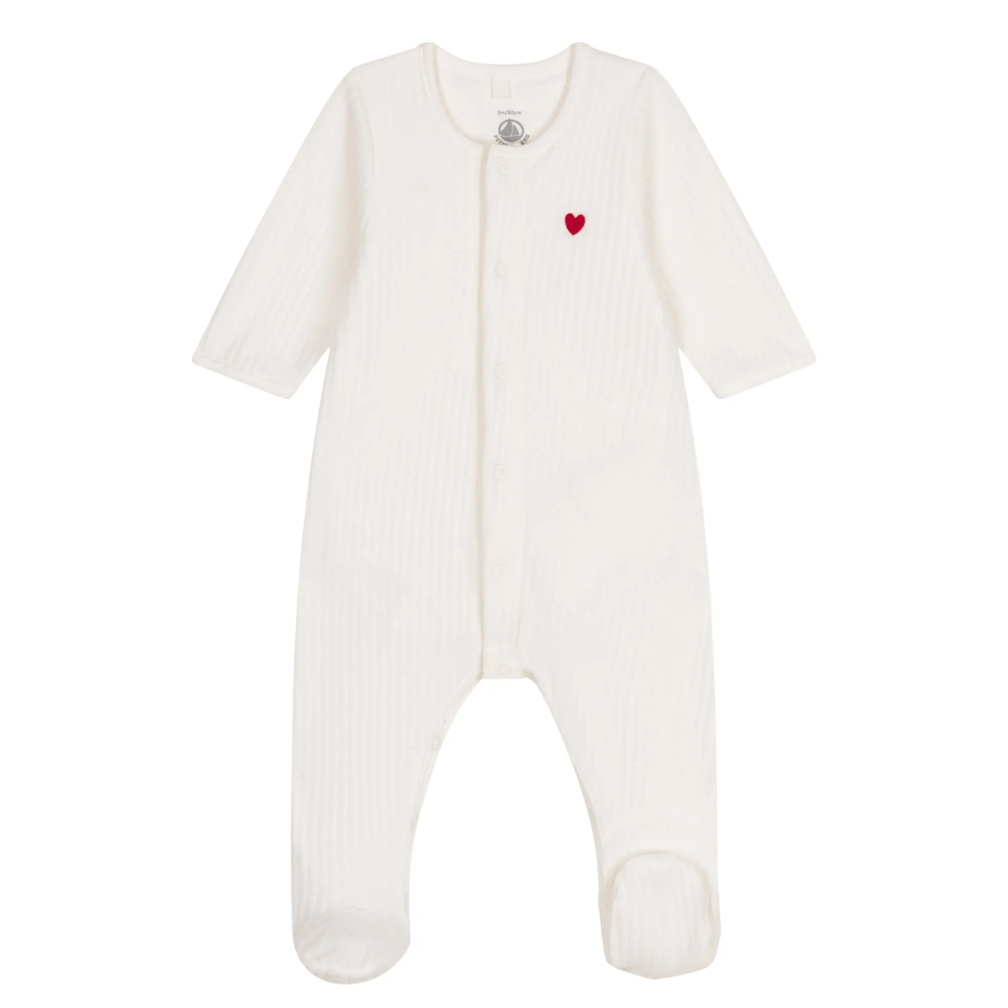 Petit Bateau Baby White Velour Pyjama