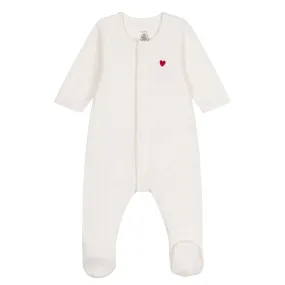 Petit Bateau Baby White Velour Pyjama