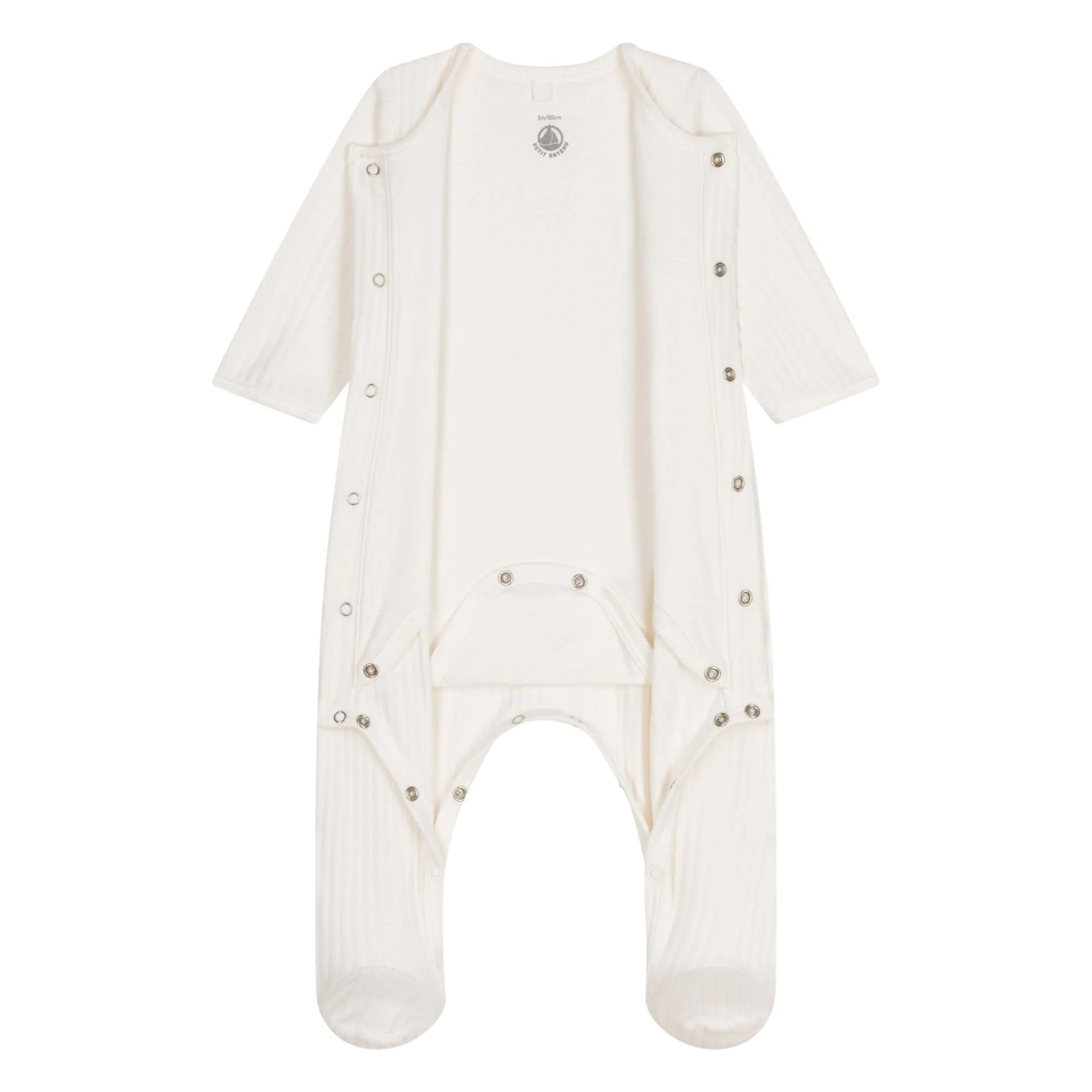 Petit Bateau Baby White Velour Pyjama