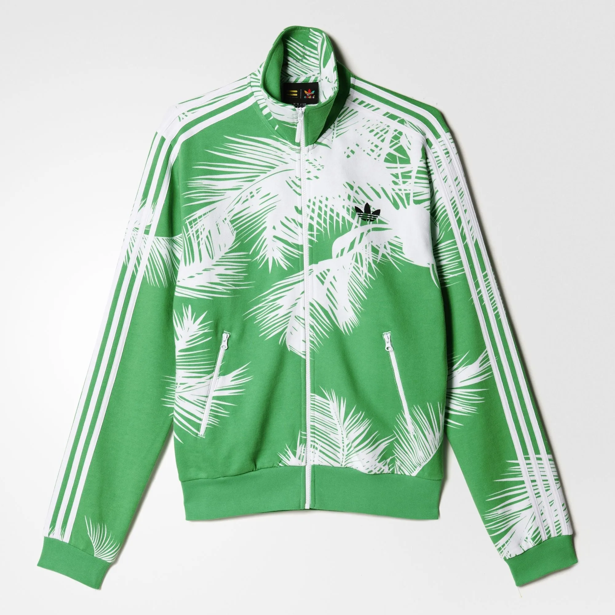Pharrell Williams BBC Track Jacket "Palm Trees" Men's - White/VIvid Green