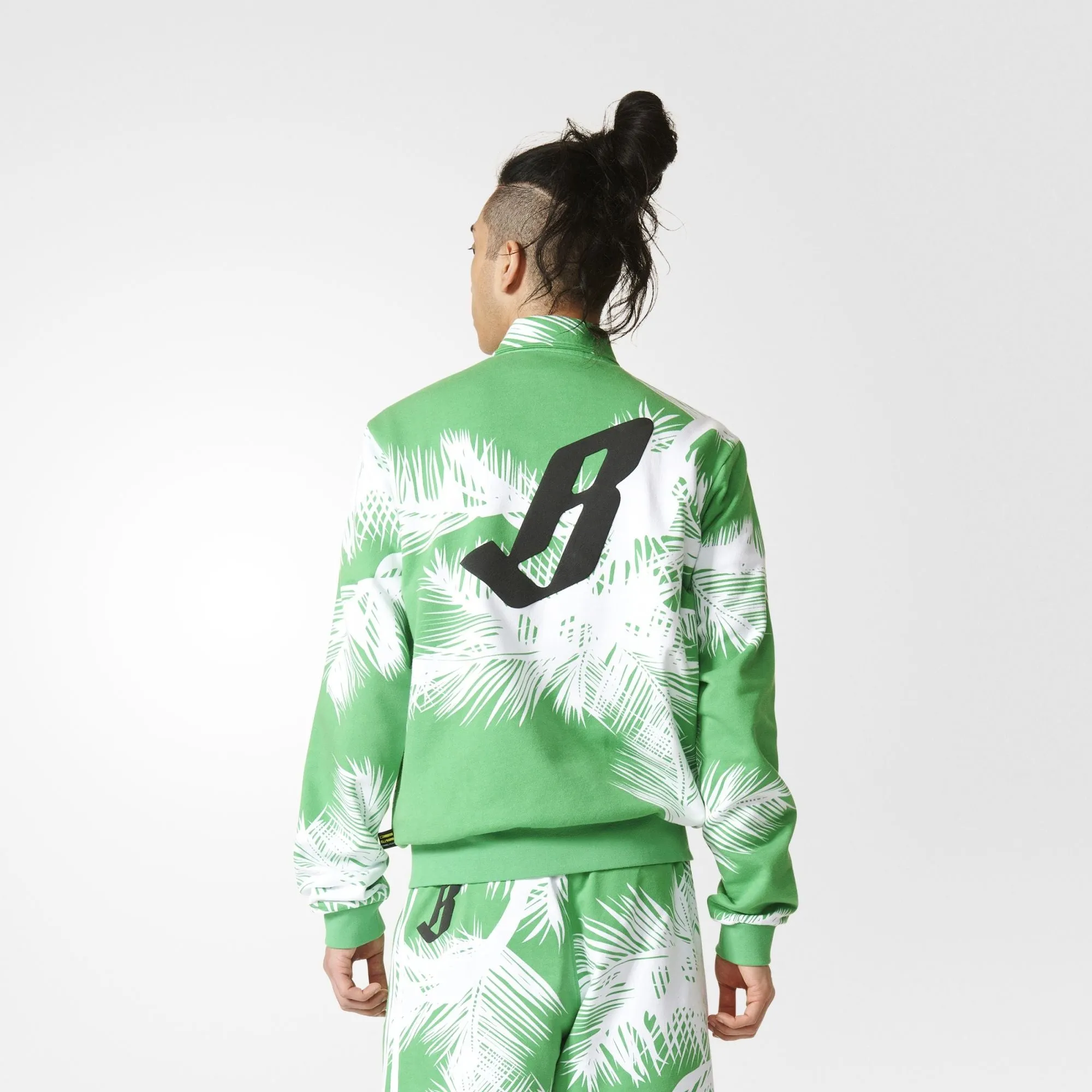 Pharrell Williams BBC Track Jacket "Palm Trees" Men's - White/VIvid Green