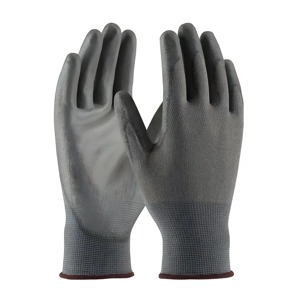PIP 33-G115/S Seamless Knit Polyester Glove with Polyurethane Coated Flat Grip on Palm & Fingers