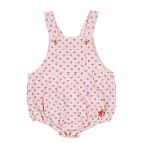 PIUPIUCHICK LIGHT PINK W/ HEARTS ROMPER