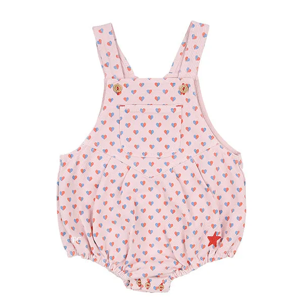 PIUPIUCHICK LIGHT PINK W/ HEARTS ROMPER