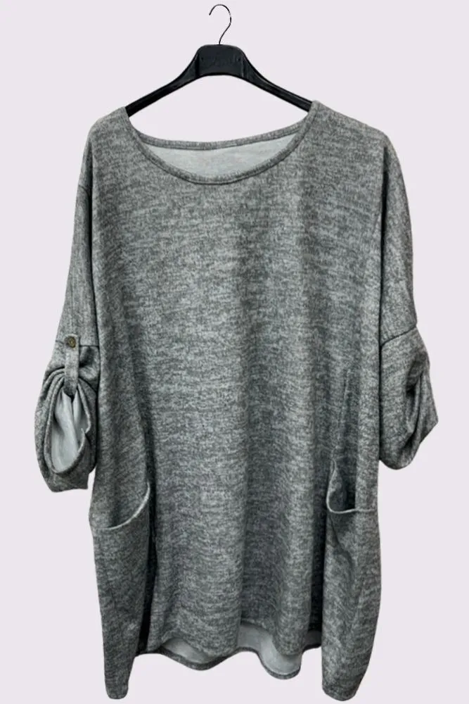 Plain Soft Feel Pockets Top