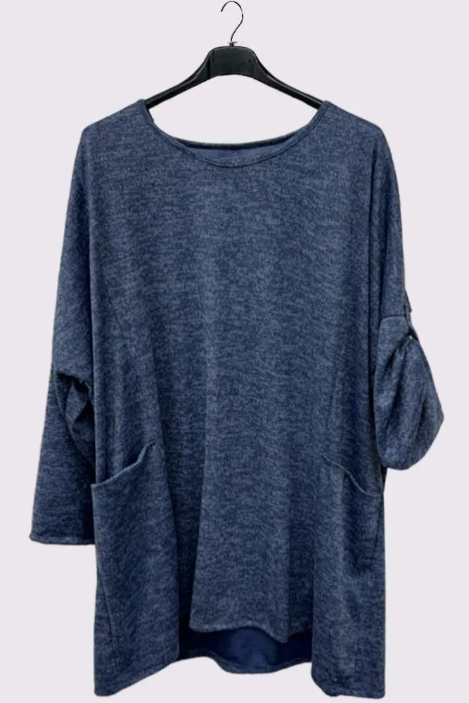 Plain Soft Feel Pockets Top