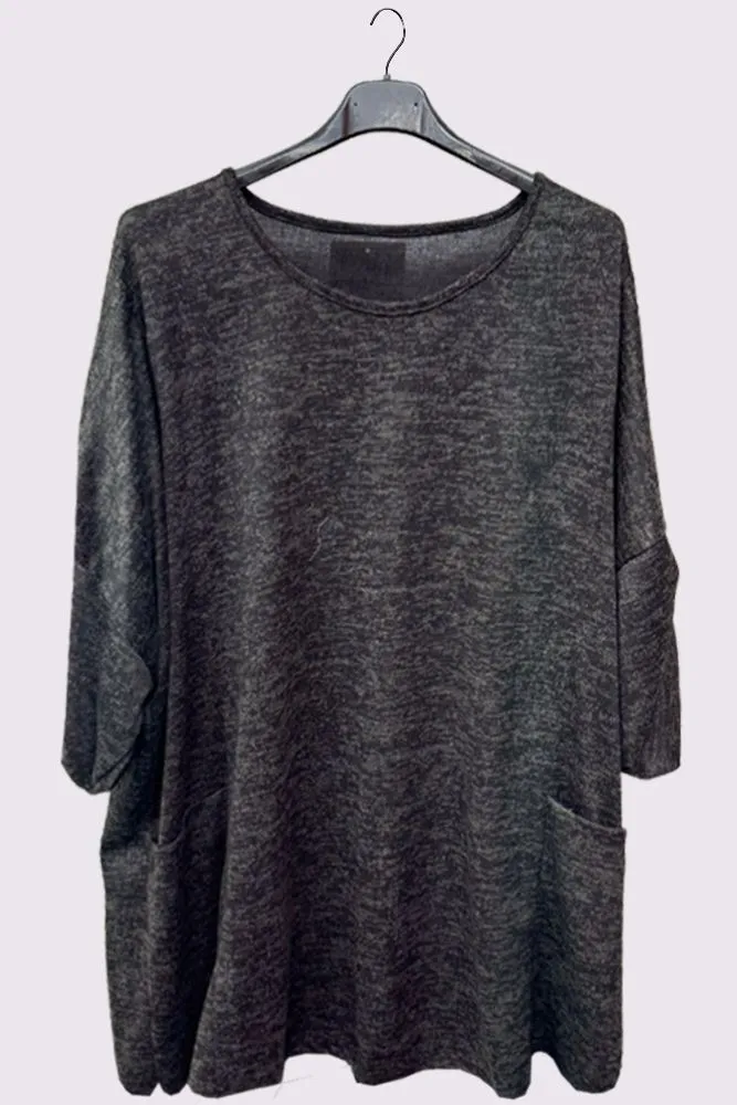 Plain Soft Feel Pockets Top