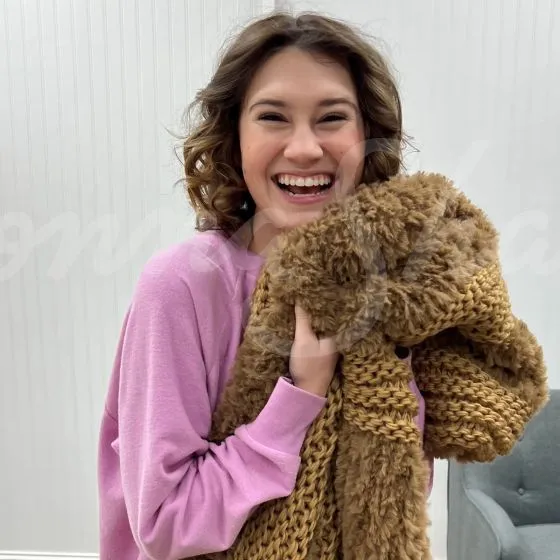 Plush Knit Throw ~ Camel