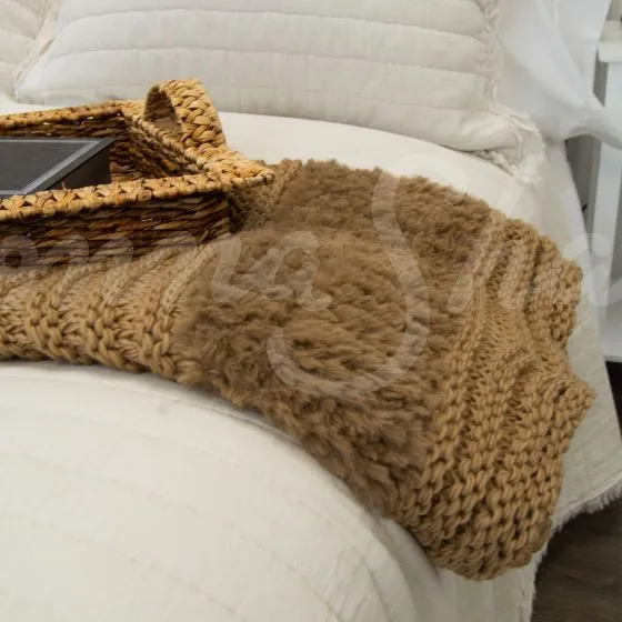 Plush Knit Throw ~ Camel