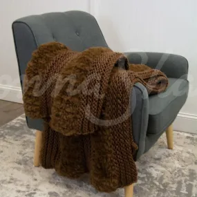 Plush Knit Throw ~ Coffee