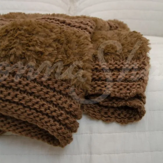 Plush Knit Throw ~ Coffee