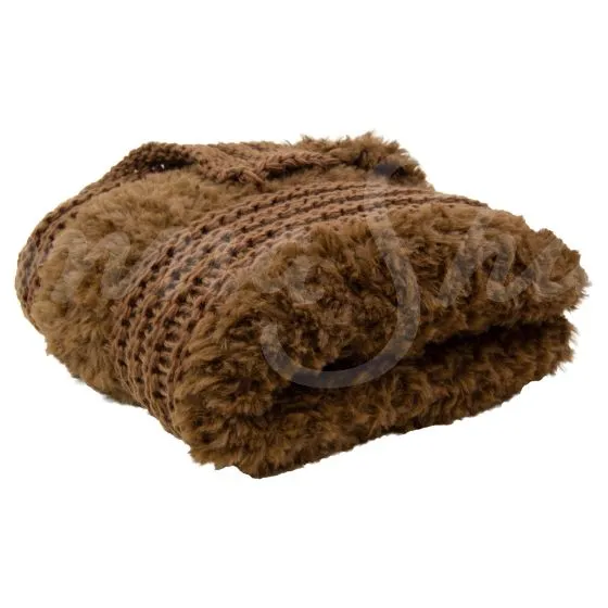 Plush Knit Throw ~ Coffee