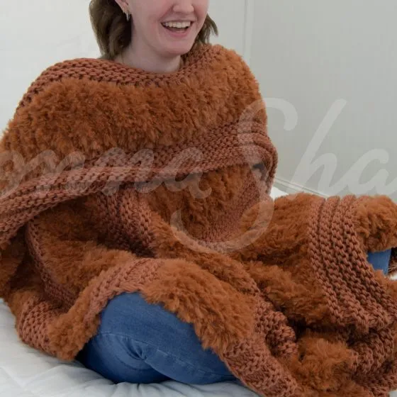 Plush Knit Throw ~ Rust