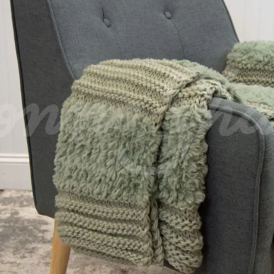 Plush Knit Throw ~ Sage