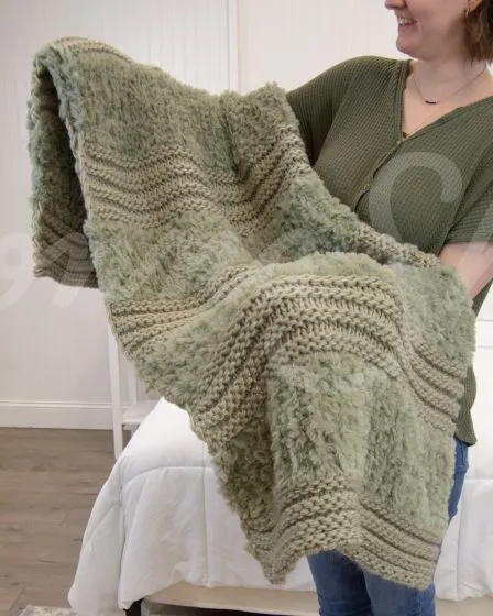 Plush Knit Throw ~ Sage