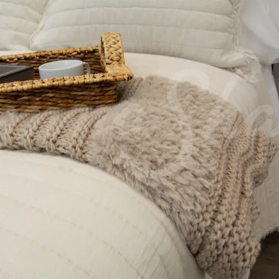 Plush Knit Throw ~ Taupe **ON BACKORDER**