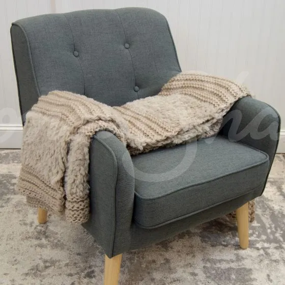 Plush Knit Throw ~ Taupe **ON BACKORDER**