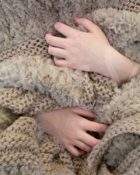 Plush Knit Throw ~ Taupe **ON BACKORDER**