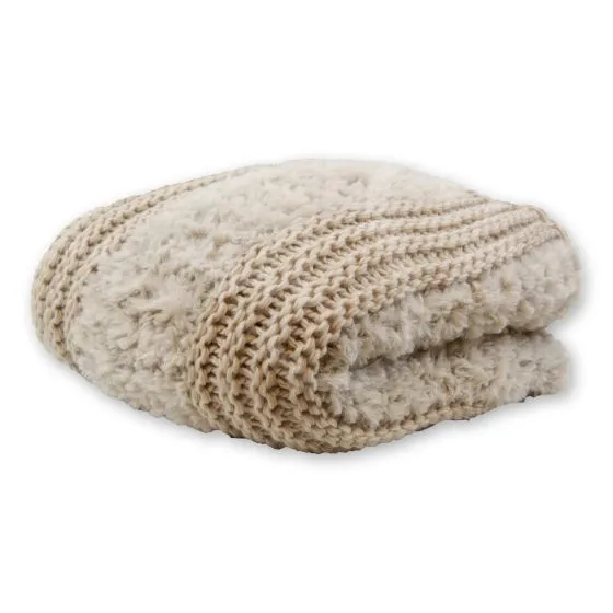 Plush Knit Throw ~ Taupe **ON BACKORDER**