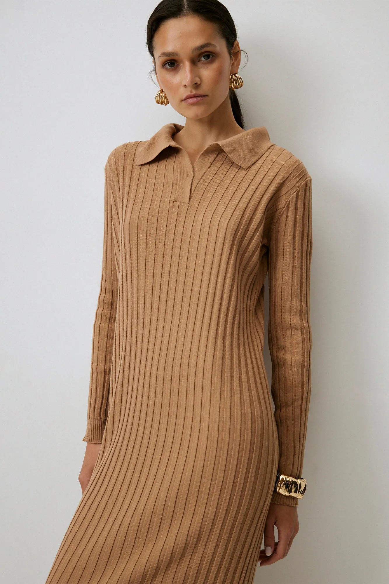 POLO COLLAR KNIT DRESS