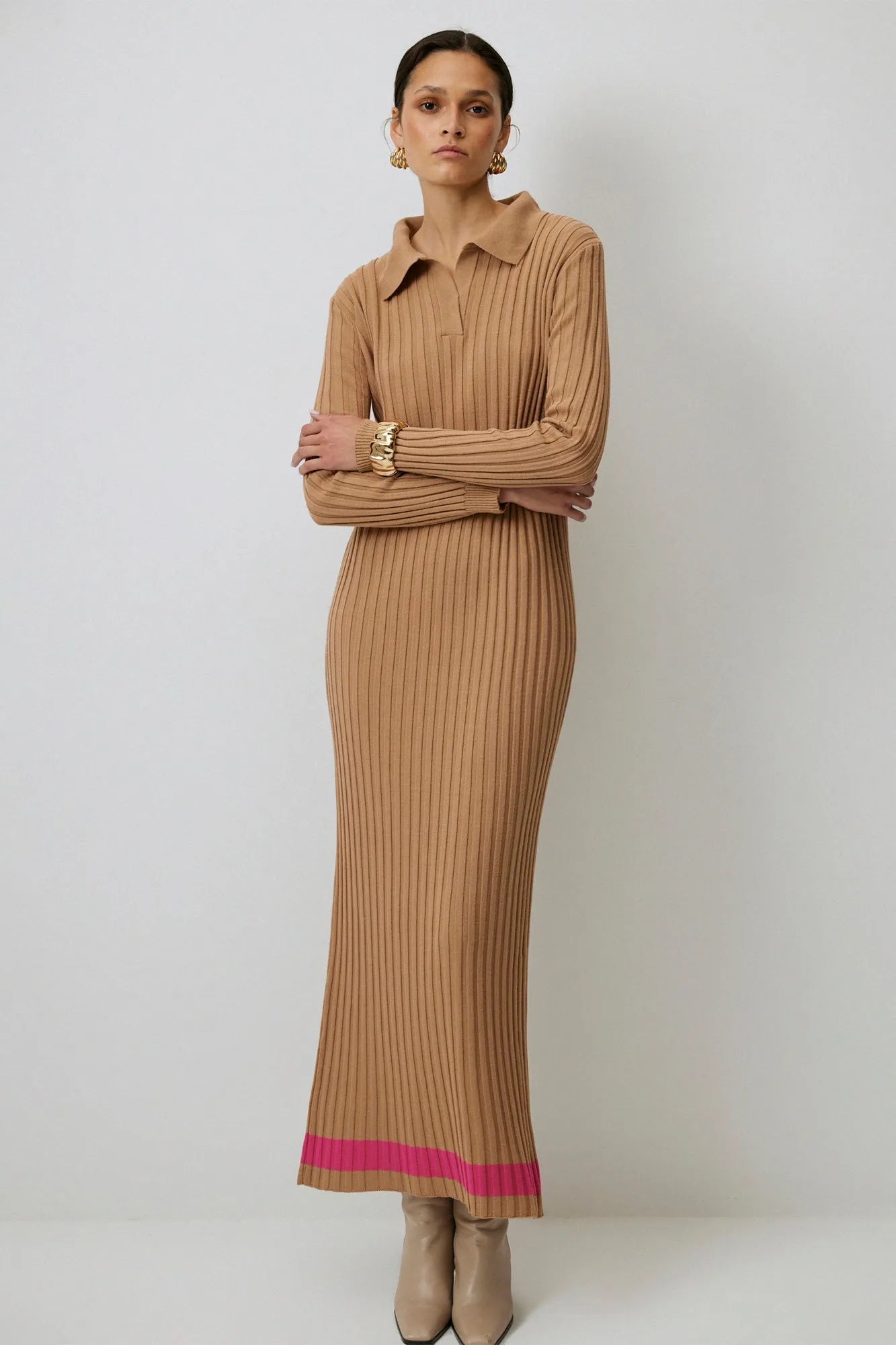 POLO COLLAR KNIT DRESS