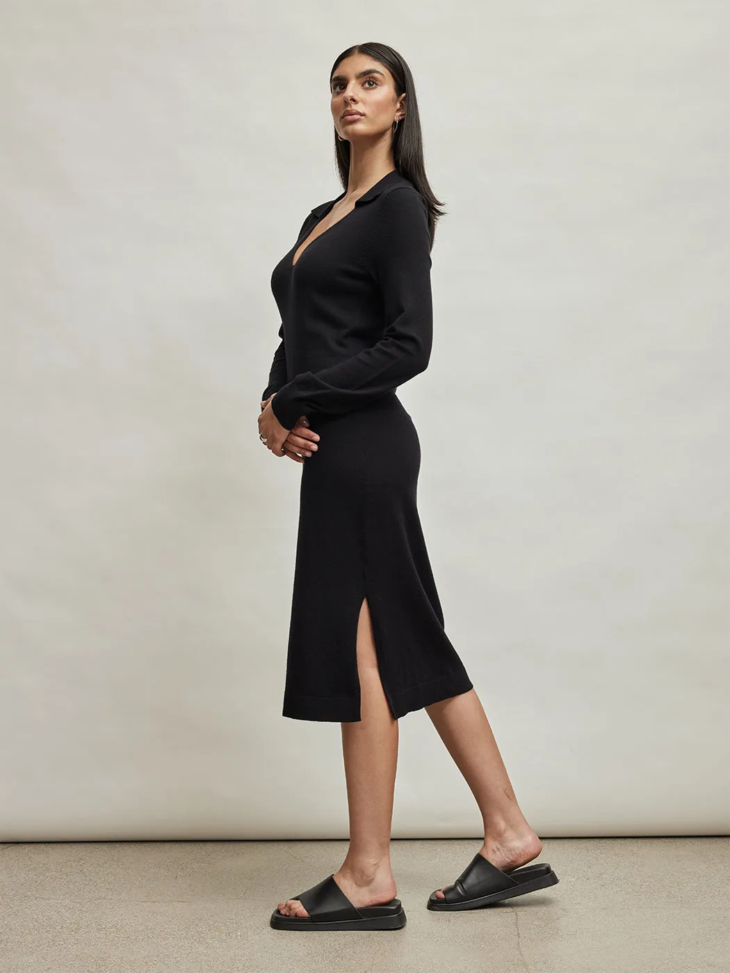 Polo Dress - Black
