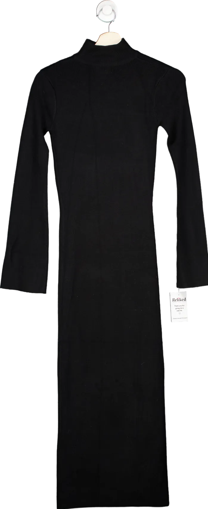 Pretty Lavish Black Ribbed Knit Midi Dress XS