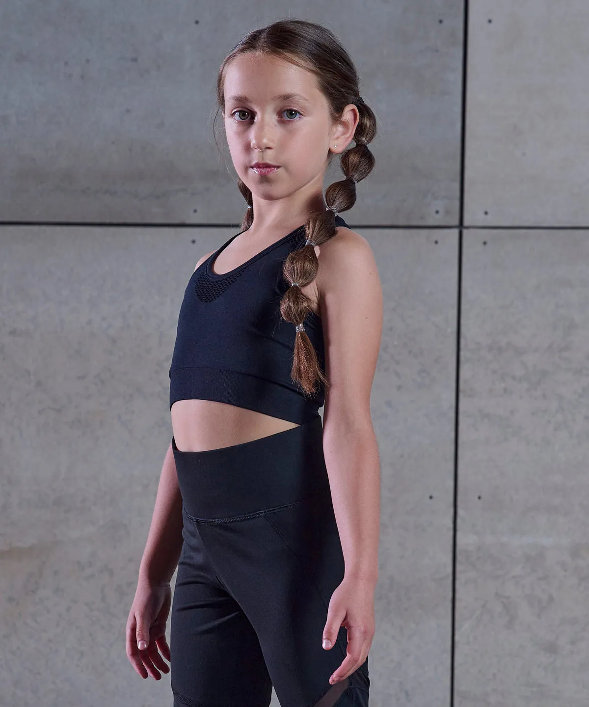 Purple Marl - Kids seamless crop top
