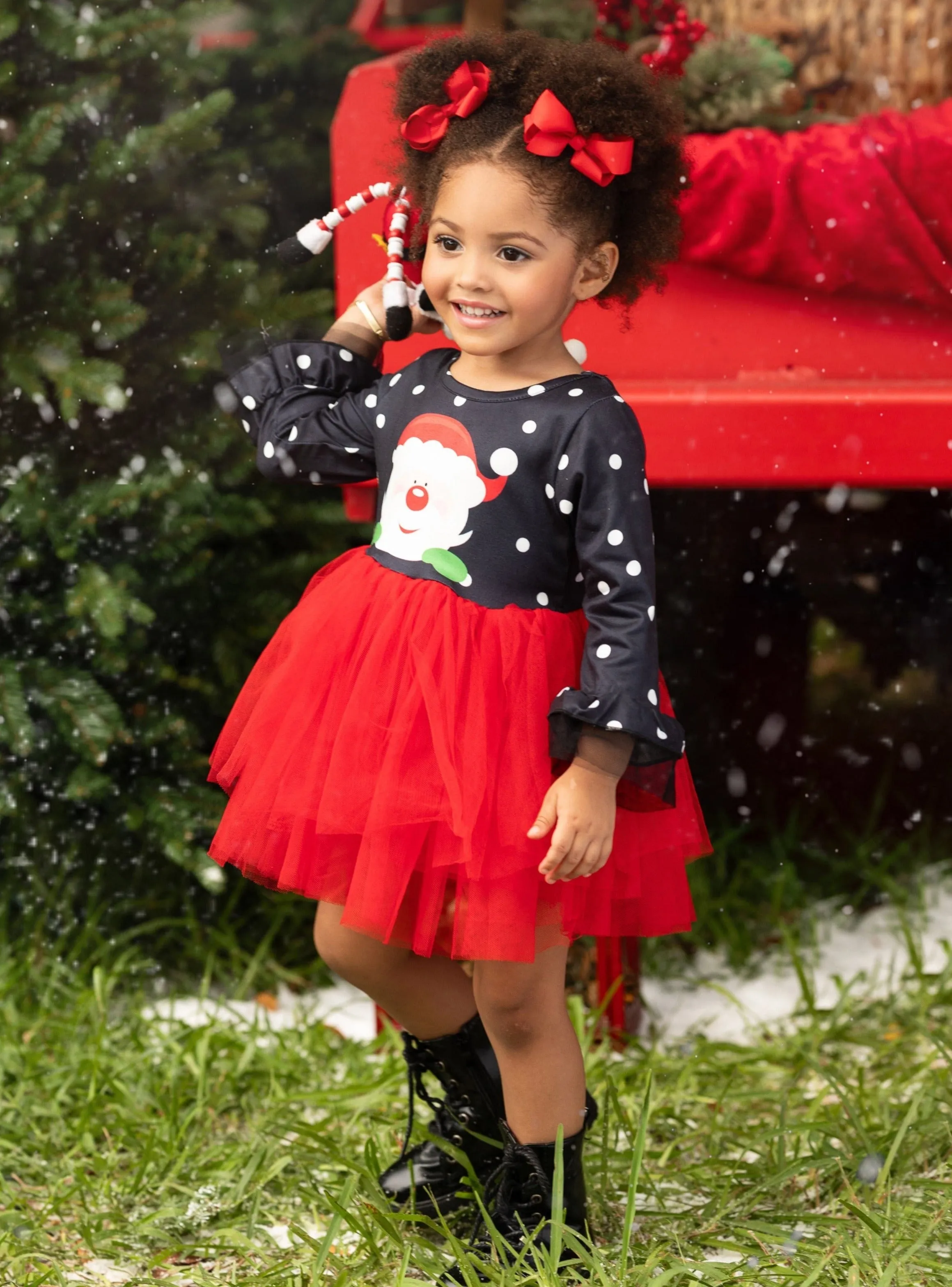 Rebel Without a Claus Polka Dot Tutu Dress